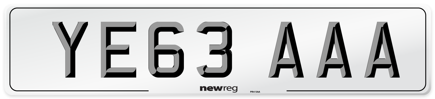 YE63 AAA Number Plate from New Reg